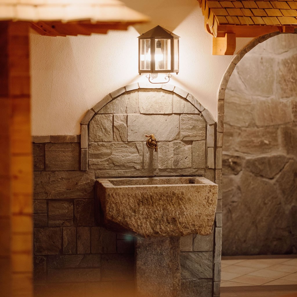 Trinkbrunnen im Wellnessbereich